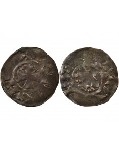 Duché de Bretagne Étienne I de Penthièvre 1 denier Billon 1138-1184 Guingamp