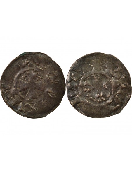 Duché de Bretagne Étienne I de Penthièvre 1 denier Billon 1138-1184 Guingamp