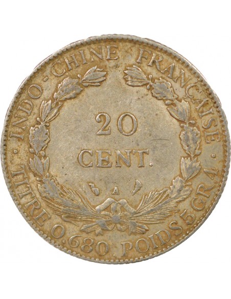 Indo-Chine Fr. 20 centimes Argent 1930 A - Paris