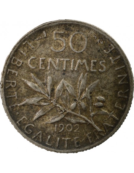 France Semeuse - 50 Centimes Argent - 1902 Paris
