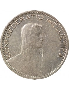 Suisse Tête de Berger 5 francs Argent 1923 Berne 2