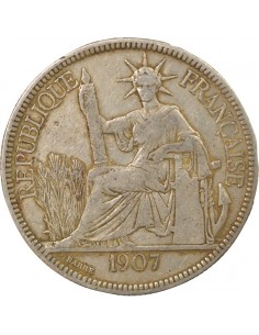 Indo-Chine Fr. 1 piastre Argent 1907 A - Paris 2