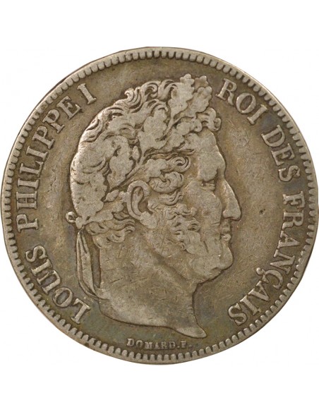 Tranche en Relief 5 francs Argent 1834 H La Rochelle