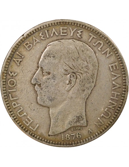 Grèce George I de Grèce 5 drachmai Argent 1876 A - Paris