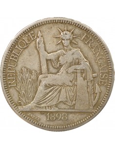 Indo-Chine Fr. 1 piastre Argent 1898 A - Paris 2