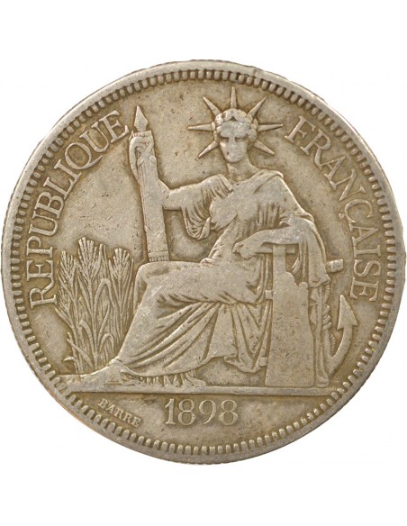 Indo-Chine Fr. 1 piastre Argent 1898 A - Paris
