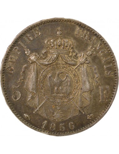 Napoléon III Tête nue 5 francs Argent 1856 A - Paris