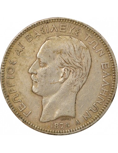 Grèce George I de Grèce 5 drachmai Argent 1875 A - Paris