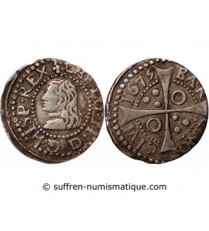ESPAGNE, CHARLES II - REAL ARGENT 1675 BARCELONE