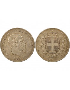 Italie Victor Emmanuel II 5 lire Argent 1874 M Milan