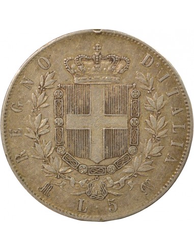 Italie Victor Emmanuel II 5 lire Argent 1874 M Milan