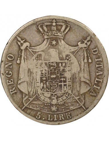 Roi d'Italie 5 lire Argent 1810 M Milan