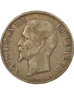 Napoléon III Tête nue 5 francs Argent 1856 A - Paris 2