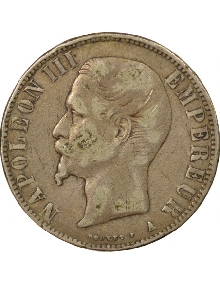 Napoléon III Tête nue 5 francs Argent 1856 A - Paris