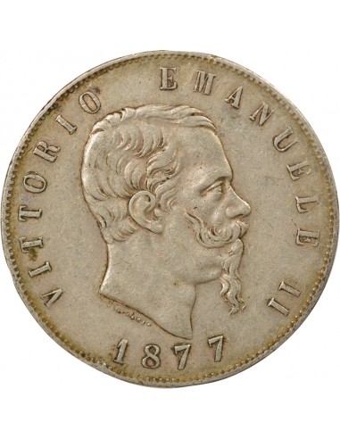 Italie Victor Emmanuel II 5 lire Argent 1877 R Rome