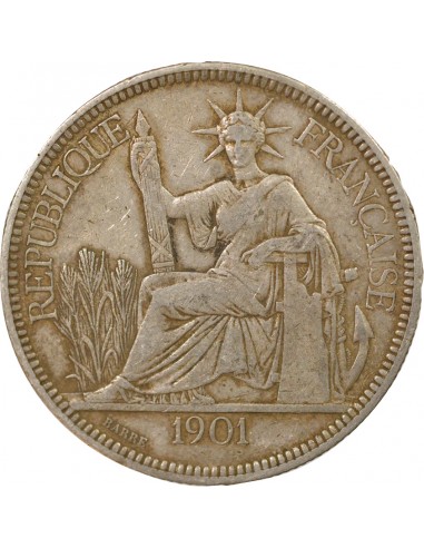 Indo-Chine Fr. 1 piastre Argent 1901 A - Paris