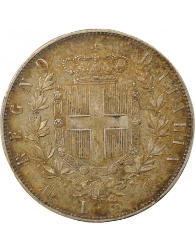 Italie Victor Emmanuel II 5 lire Argent 1874 M Milan