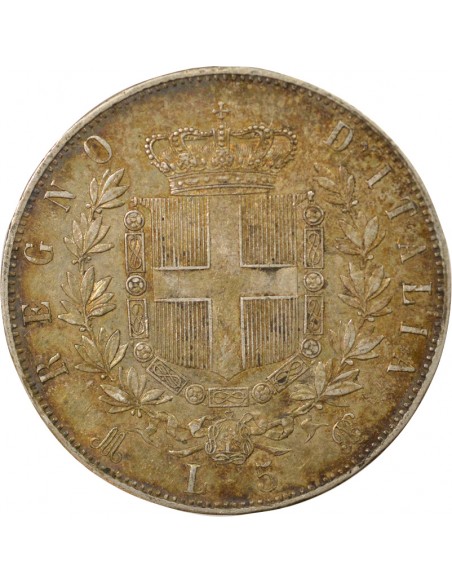 Italie Victor Emmanuel II 5 lire Argent 1874 M Milan