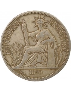 Indo-Chine Fr. piastre Argent 1895 A - Paris 2