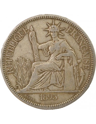 Indo-Chine Fr. piastre Argent 1895 A - Paris