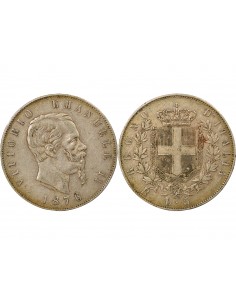 Italie Victor Emmanuel II 5 lire Argent 1876 R Rome