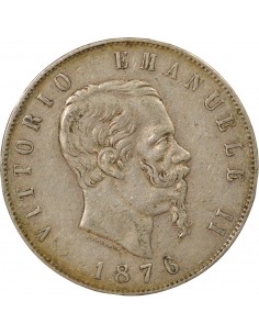 Italie Victor Emmanuel II 5 lire Argent 1876 R Rome 2