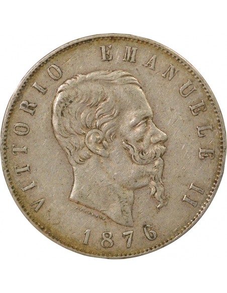 Italie Victor Emmanuel II 5 lire Argent 1876 R Rome