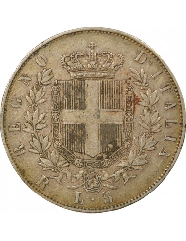 Italie Victor Emmanuel II 5 lire Argent 1876 R Rome