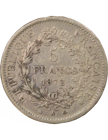 IIIe République 5 francs Argent 1872 A - Paris