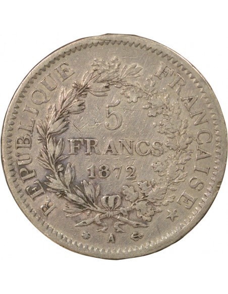 IIIe République 5 francs Argent 1872 A - Paris
