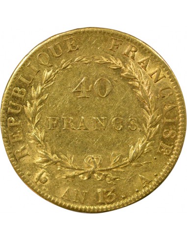 Roi d'Italie Calendrier Révolutionnaire 40 francs Or AN 13 A - Paris