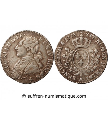 LOUIS XVI - 1/5 ECU 1778 A PARIS