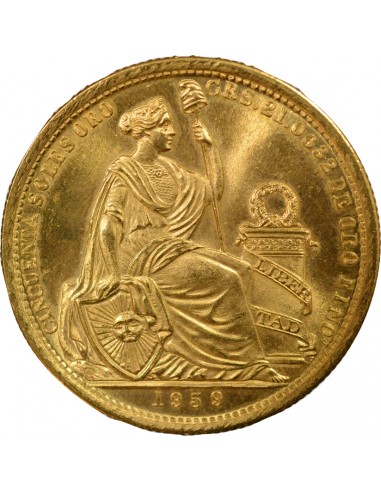 Pérou 50 soles Or 1959 BF Lima