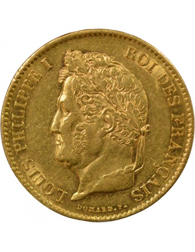 Louis-Philippe Ier Domard 40 francs Or 1837 A - Paris
