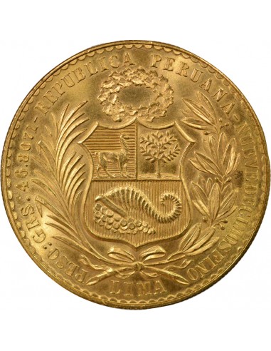 Pérou 100 soles Or 1959 BF Lima