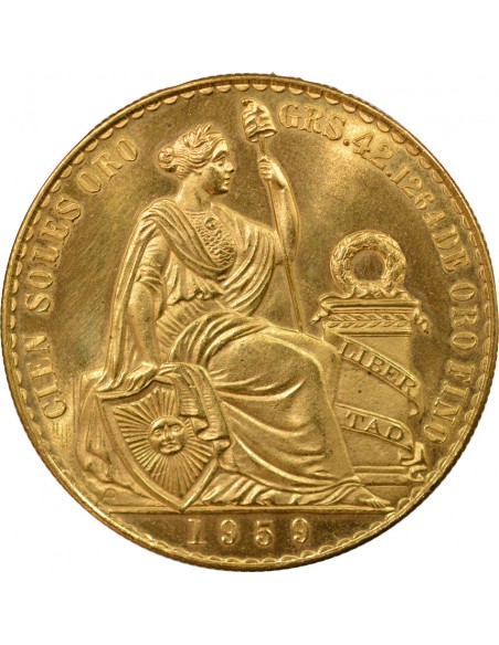 Pérou 100 soles Or 1959 BF Lima