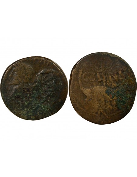 Rome - Provinces Auguste Contremarqué IMP 1 dupondius Bronze 20 Av JC / 10 Nîmes