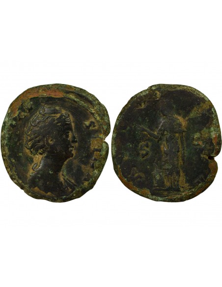 Rome Empire Faustine Mère Cérès 1 sesterce Laiton 141 R Rome