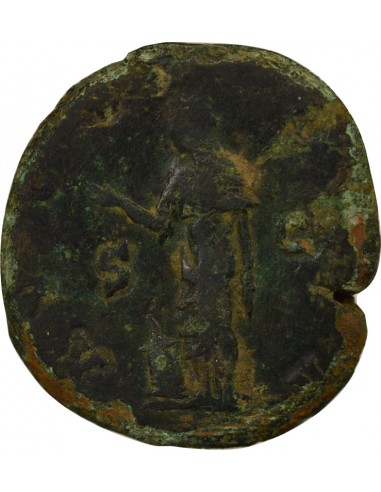 Rome Empire Faustine Mère Cérès 1 sesterce Laiton 141 R Rome