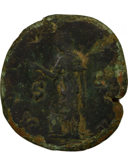 Rome Empire Faustine Mère Cérès 1 sesterce Laiton 141 R Rome