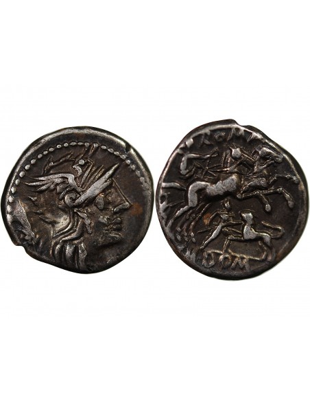 Rome Rép Lucius Pomponius 1 denier Argent 128 Av JC R Rome