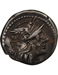 Rome Rép Lucius Pomponius 1 denier Argent 128 Av JC R Rome 2