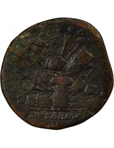 Rome Empire Antonin le Pieux Armes Sarmates 1 sesterce Laiton 177 R Rome