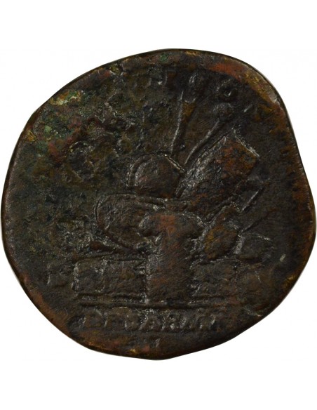 Rome Empire Antonin le Pieux Armes Sarmates 1 sesterce Laiton 177 R Rome