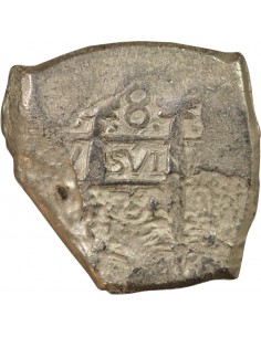 Pérou Ferdinand VI Cob 8 reales Argent 1752 BF Lima 2
