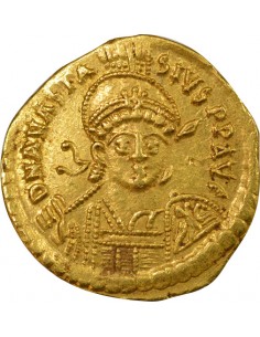 Royaume Ostrogoth Théodoric Au nom d'Anastase 1 solidus Or 491-518 2