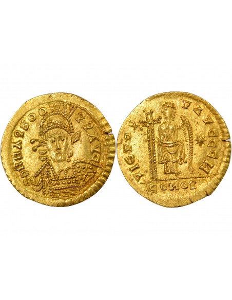 Tributs Germaniques Au nom de Théodose II 1 solidus Or 441-500