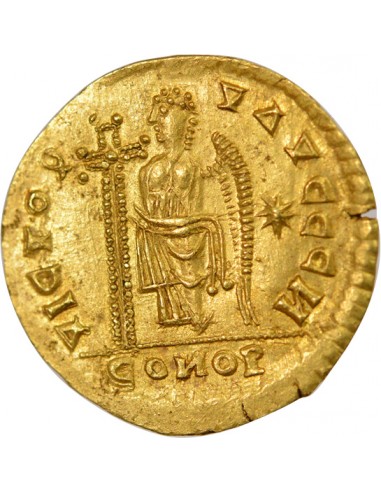 Tributs Germaniques Au nom de Théodose II 1 solidus Or 441-500