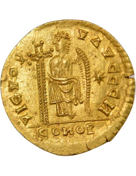 Tributs Germaniques Au nom de Théodose II 1 solidus Or 441-500