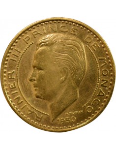 Monaco Rainier III de Monaco Piéfort 100 francs Or 1950 A - Paris 2